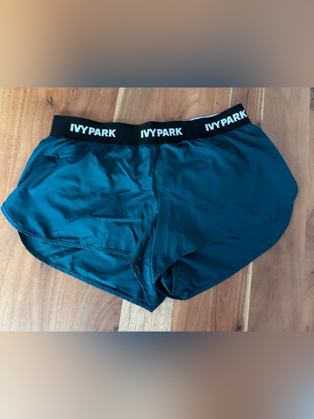 IVY PARK Satin Black Athletic Shorts Women’s Medium Beyoncé Athleisure